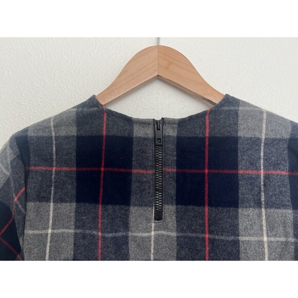 Rag & Bone JEAN Plaid Crop Top S Tartan Short Sleeve Dark Academia Prep Crewneck - Picture 6 of 8